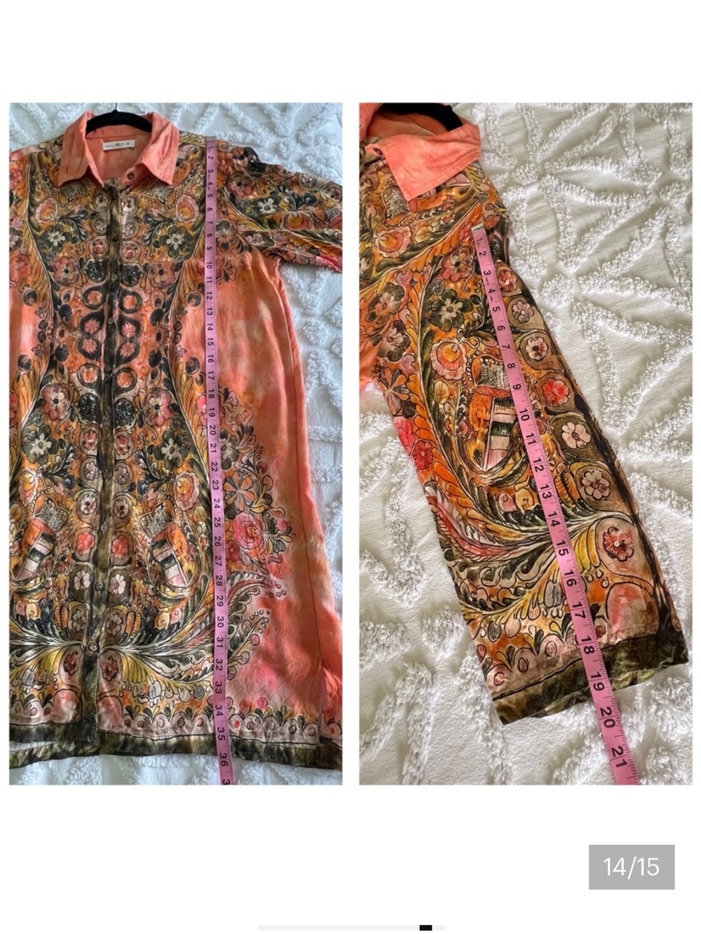 NATURAL LIFE Orange Paisley Button-Front Boho Tunic - Picture 11 of 11